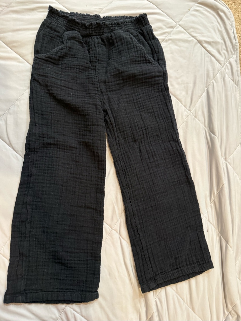 Old Navy Black Cotton Gauze Pull-On Pants for Kids